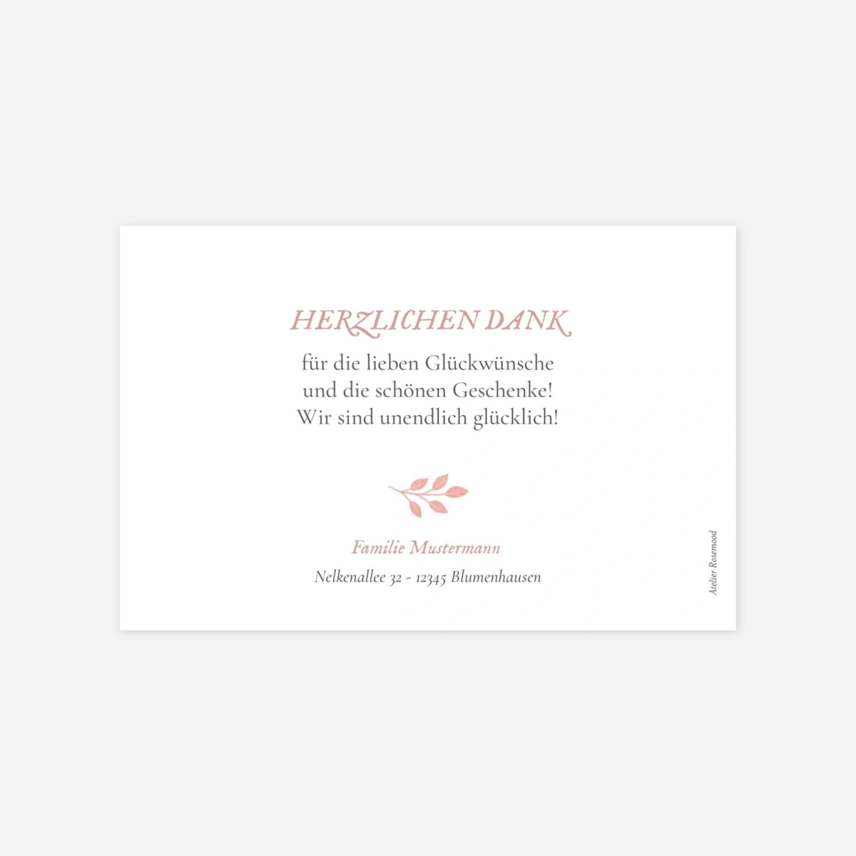 Dankeskarte Geburt Blumenornament