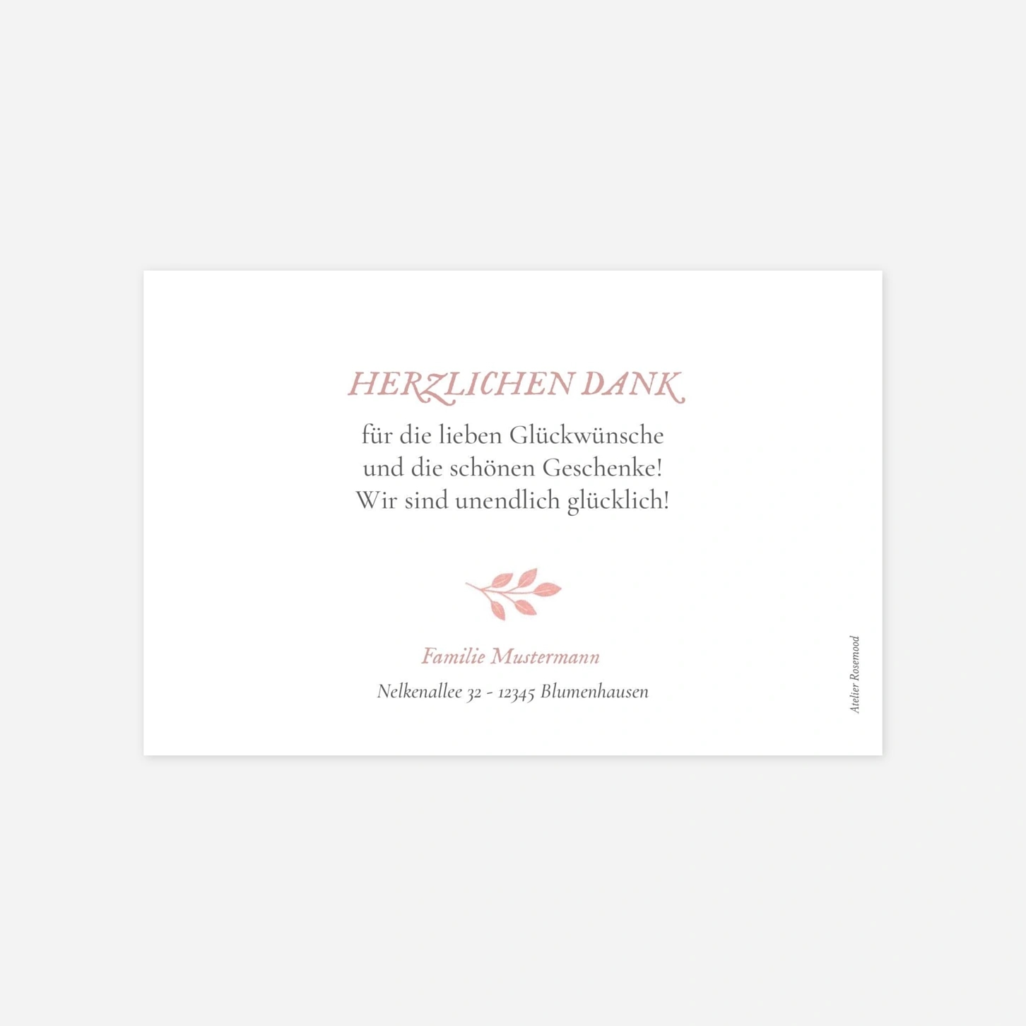 Dankeskarte Geburt Blumenornament