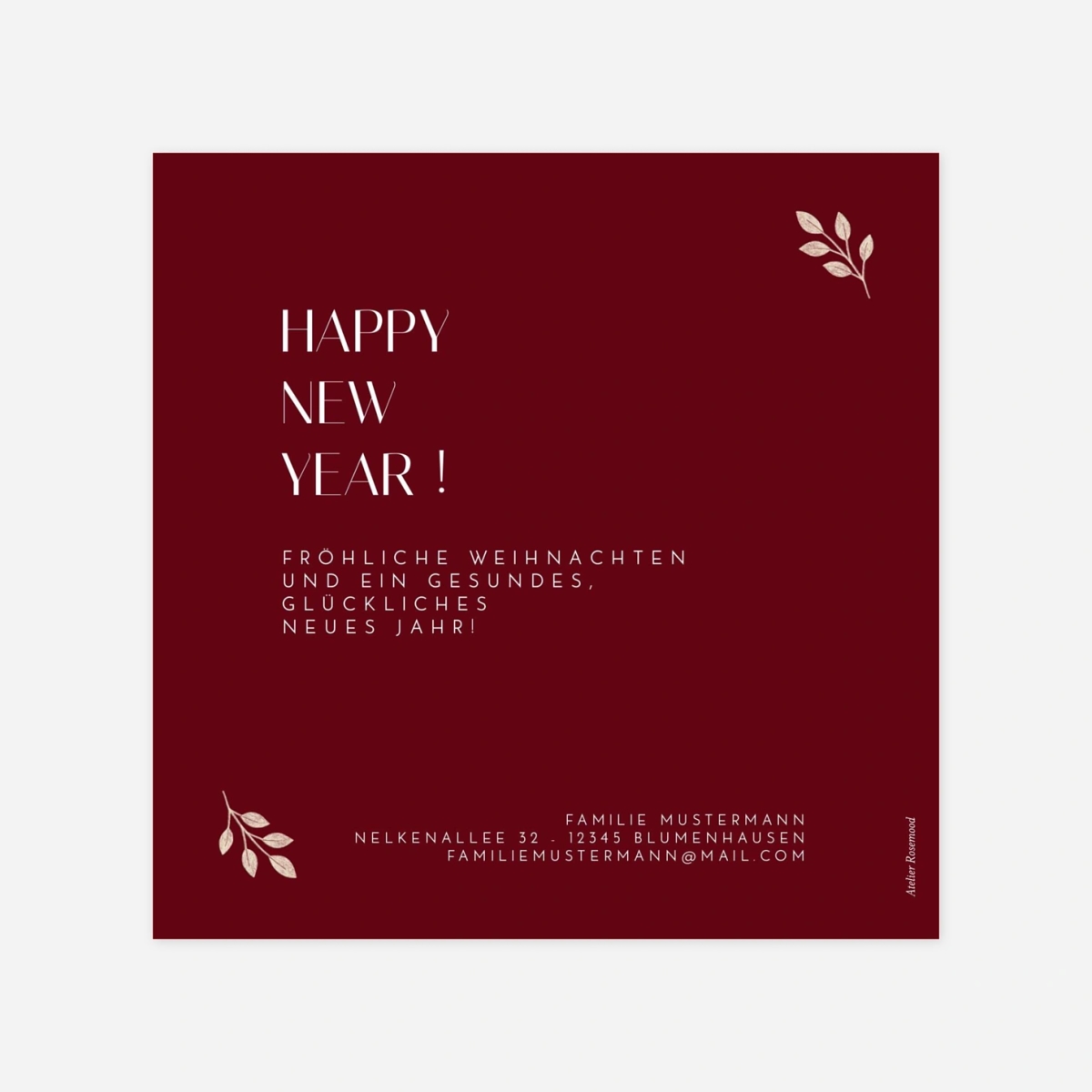 Weihnachtskarte Blumenornament