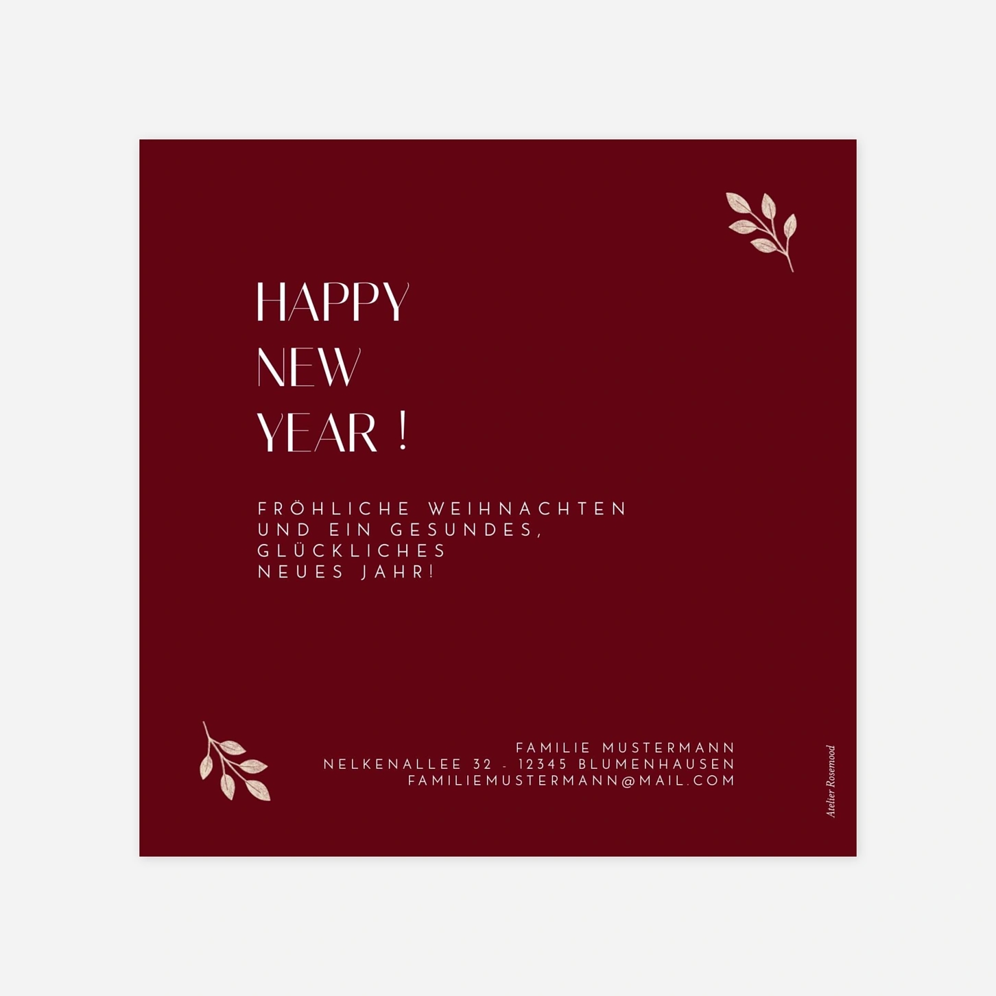 Weihnachtskarte Blumenornament