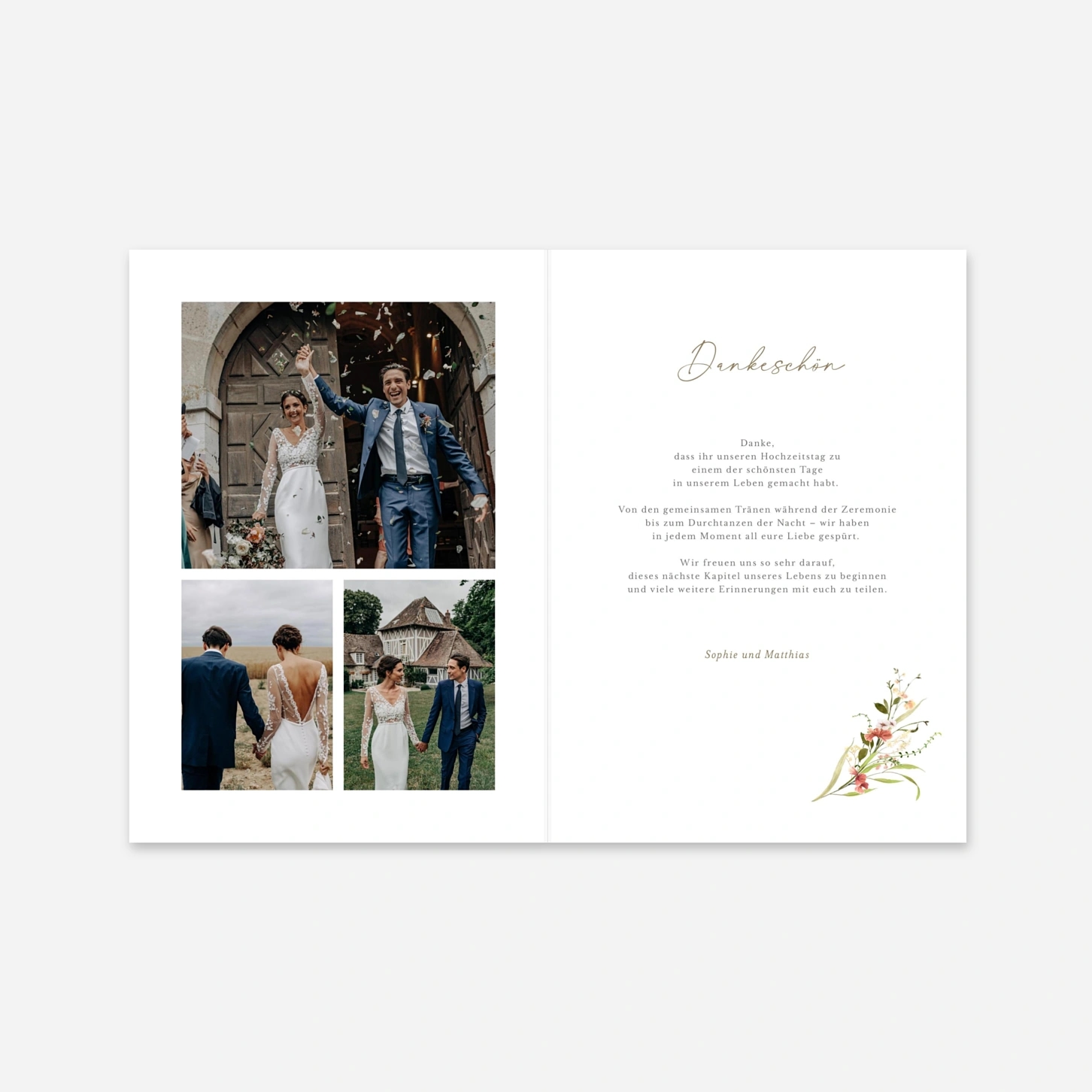 Dankeskarte Hochzeit Blütenparadies