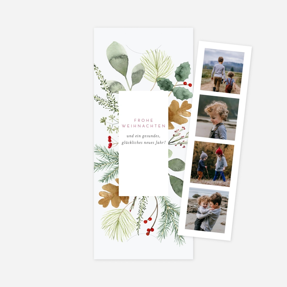 Weihnachtskarte Blumen Aquarell