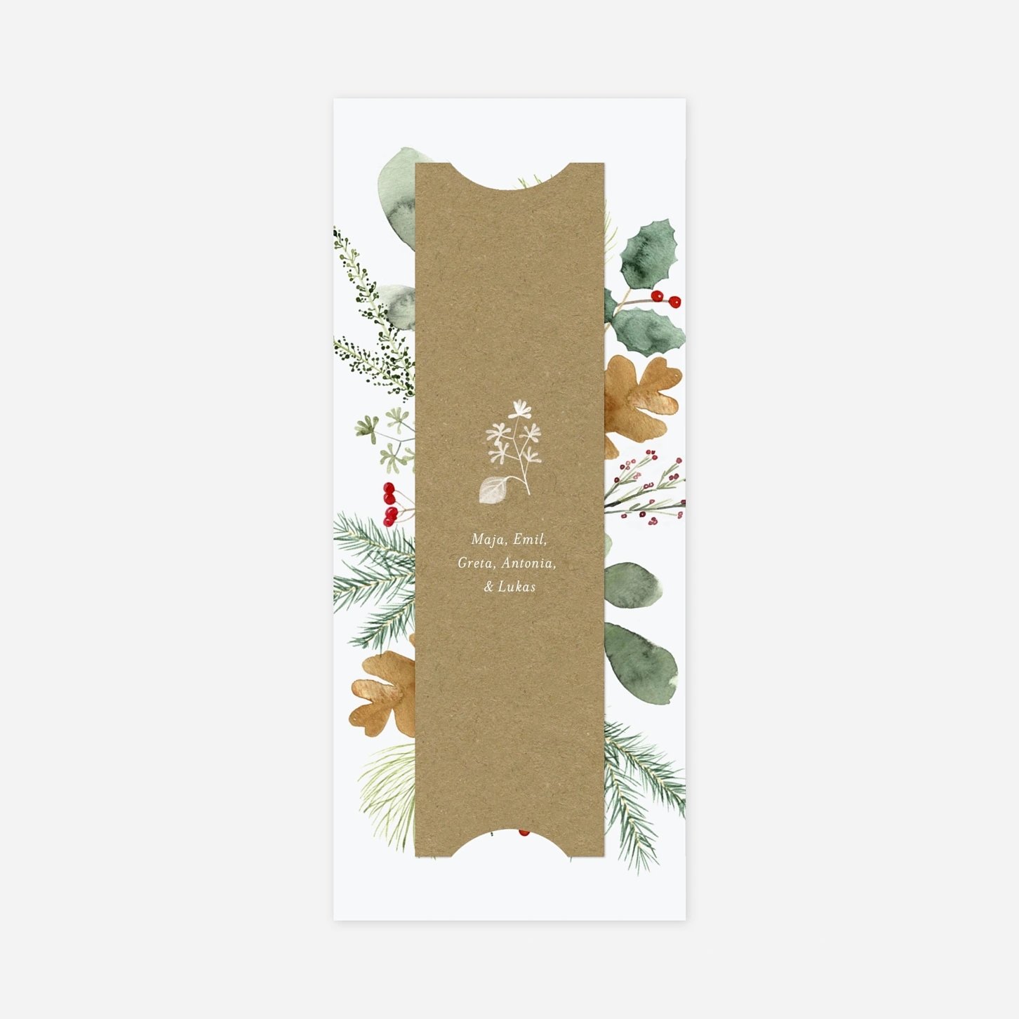 Weihnachtskarte Blumen Aquarell