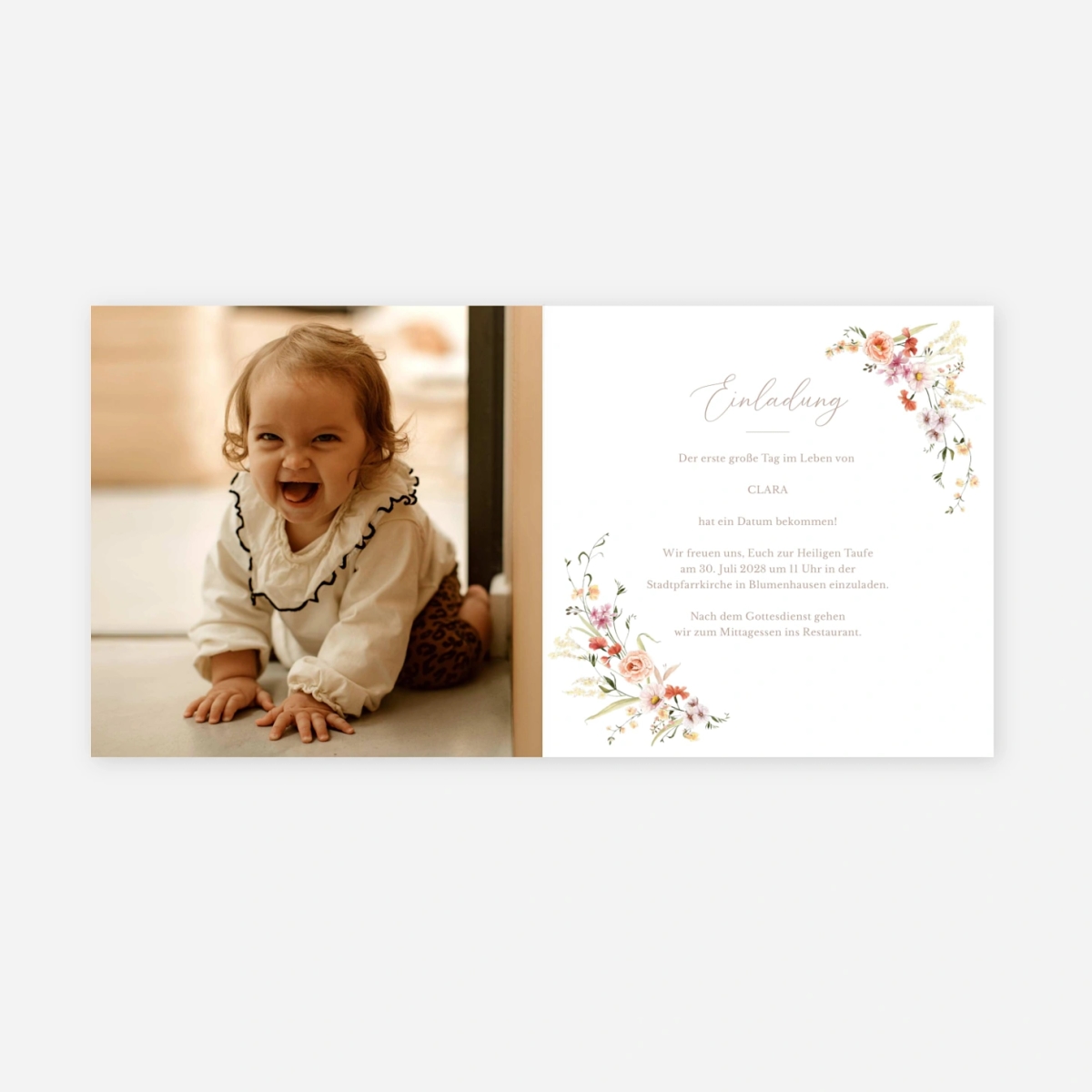 Taufeinladung Blüte