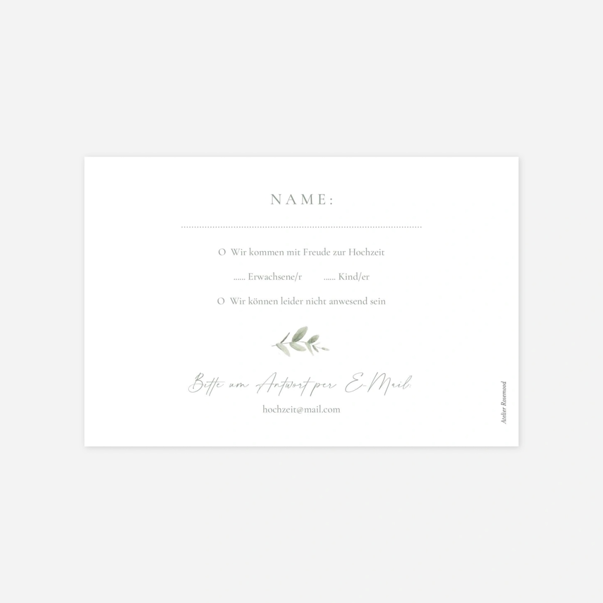 Antwortkarte Hochzeit Sanfte Blätter