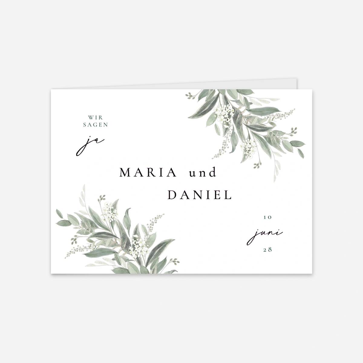 Hochzeitseinladung Sanfte Blätter