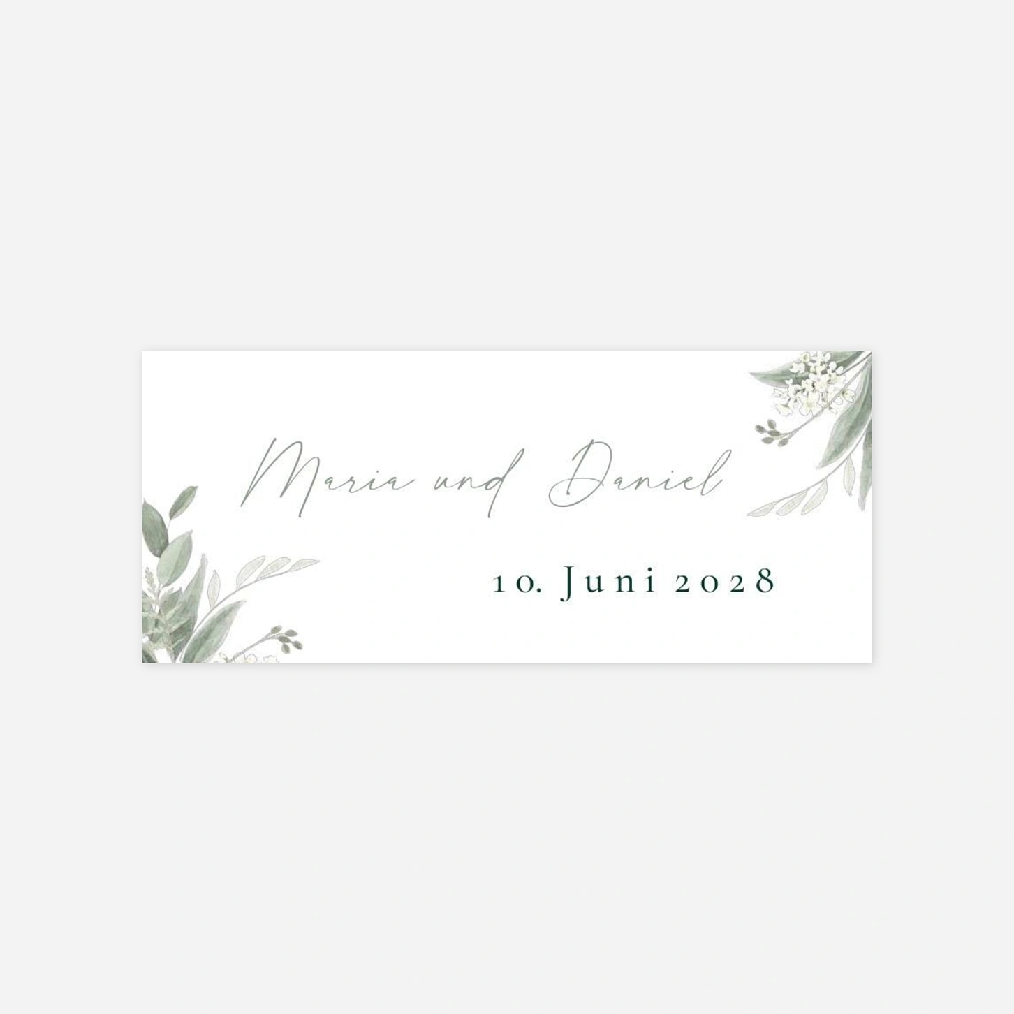 Geschenkaufkleber Hochzeit Sanfte Blätter