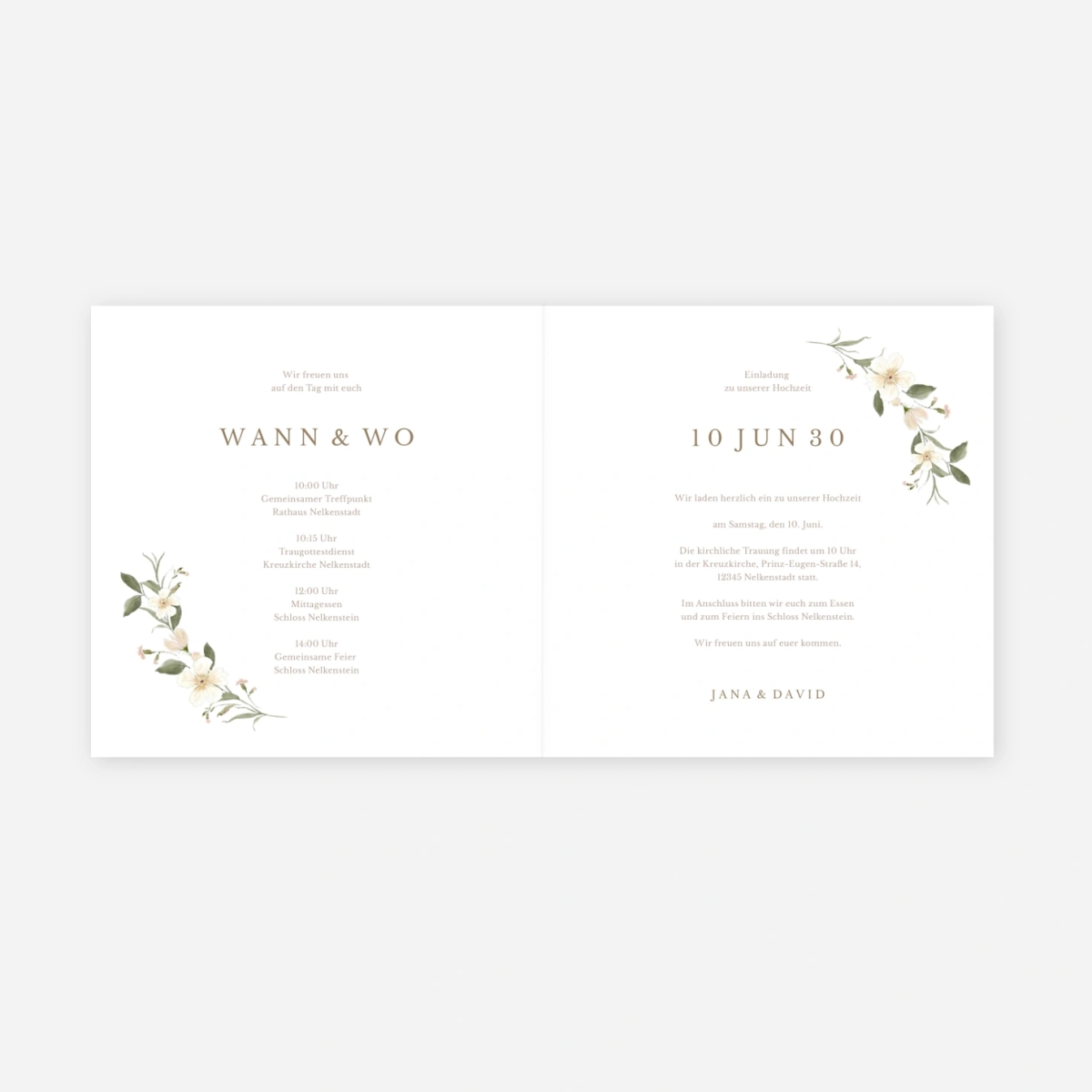 Hochzeitseinladung Blütencharme