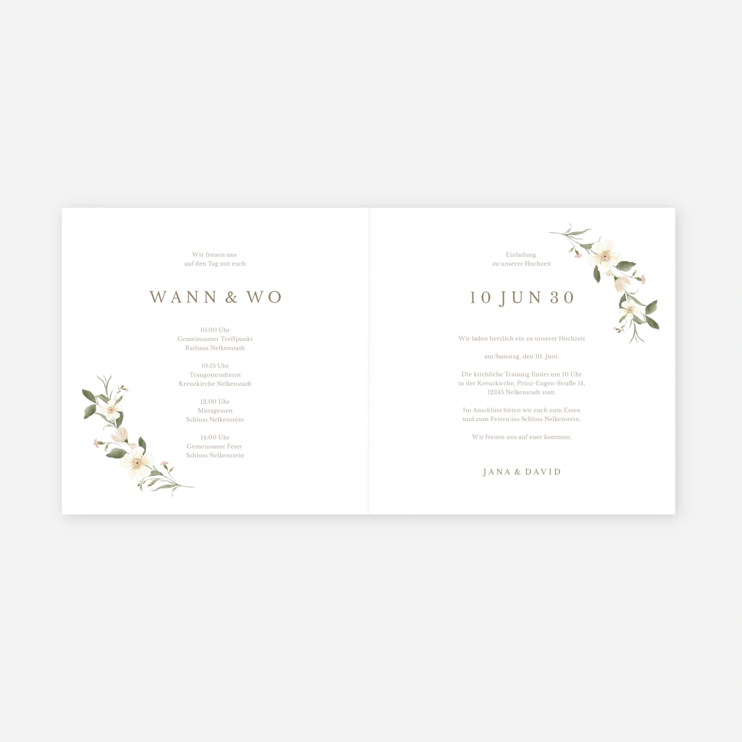 Hochzeitseinladung Blütencharme