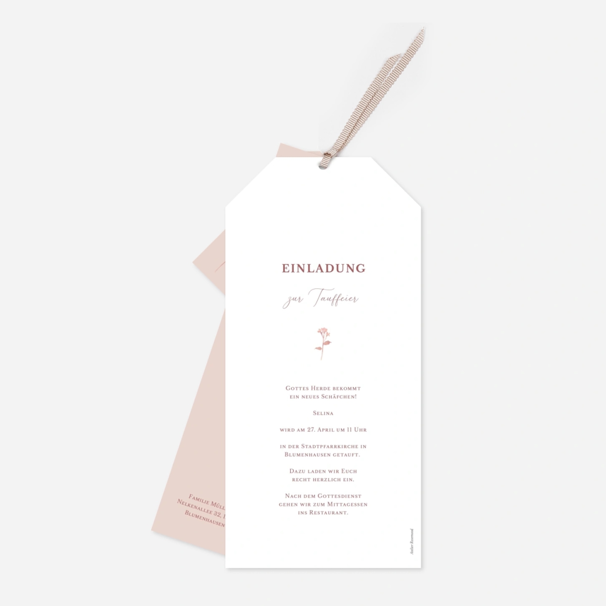Taufeinladung Blütenkind
