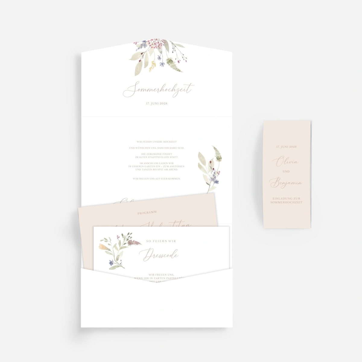 Hochzeitseinladung Zarte Wildblüten