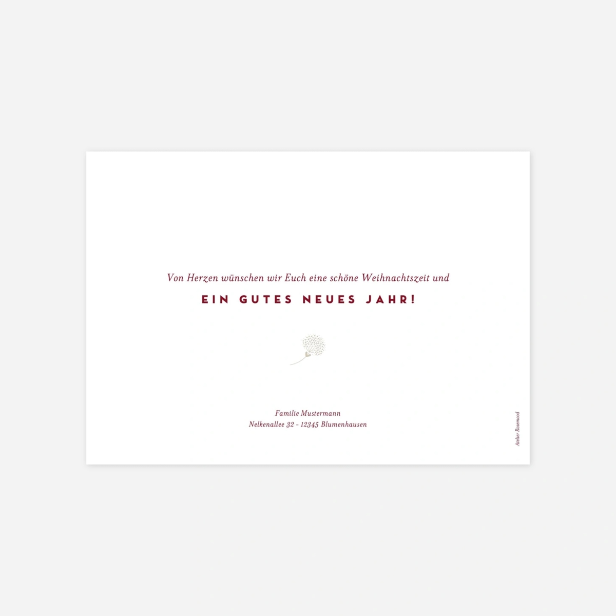 Weihnachtskarte Blattwerk