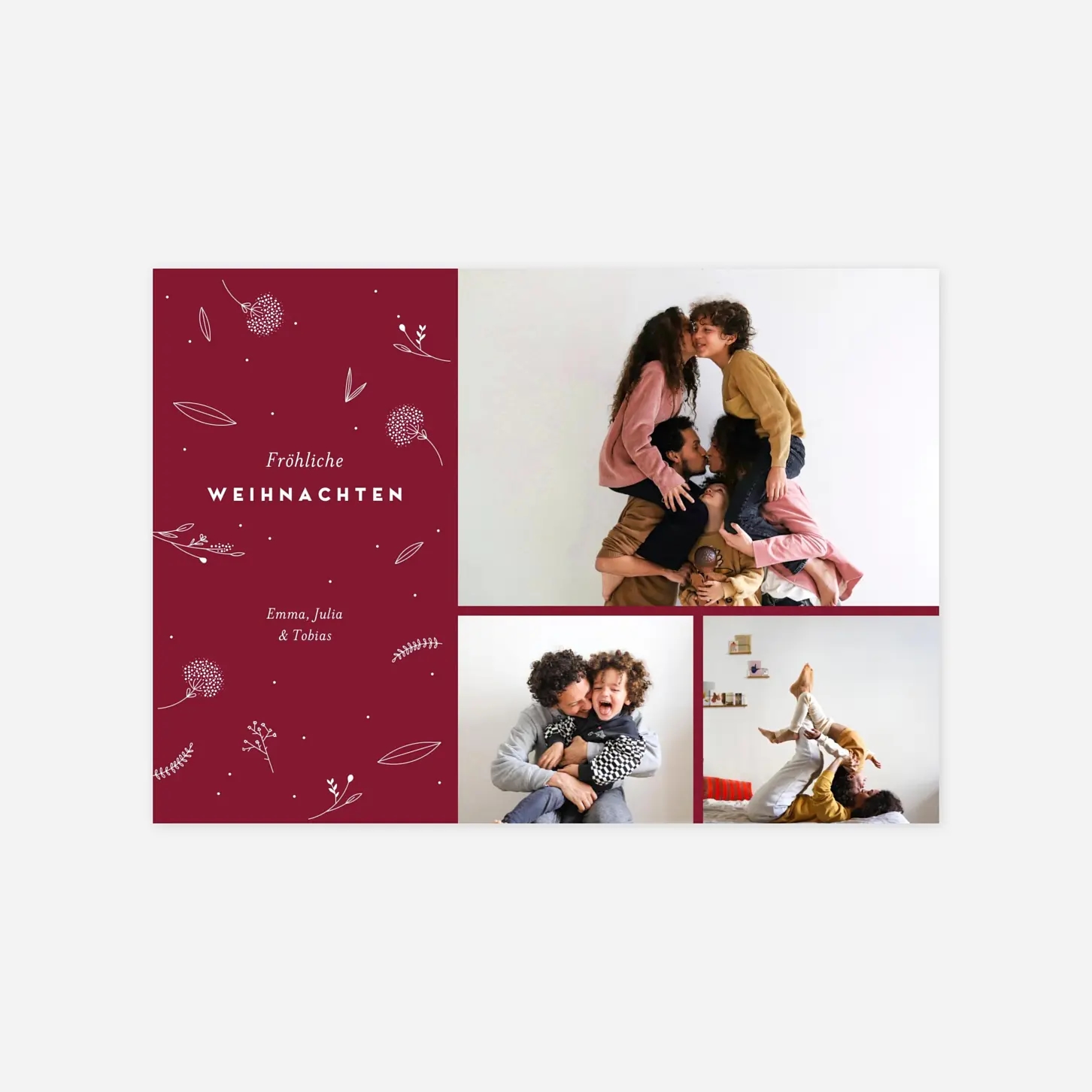 Weihnachtskarte Blattwerk Fotos