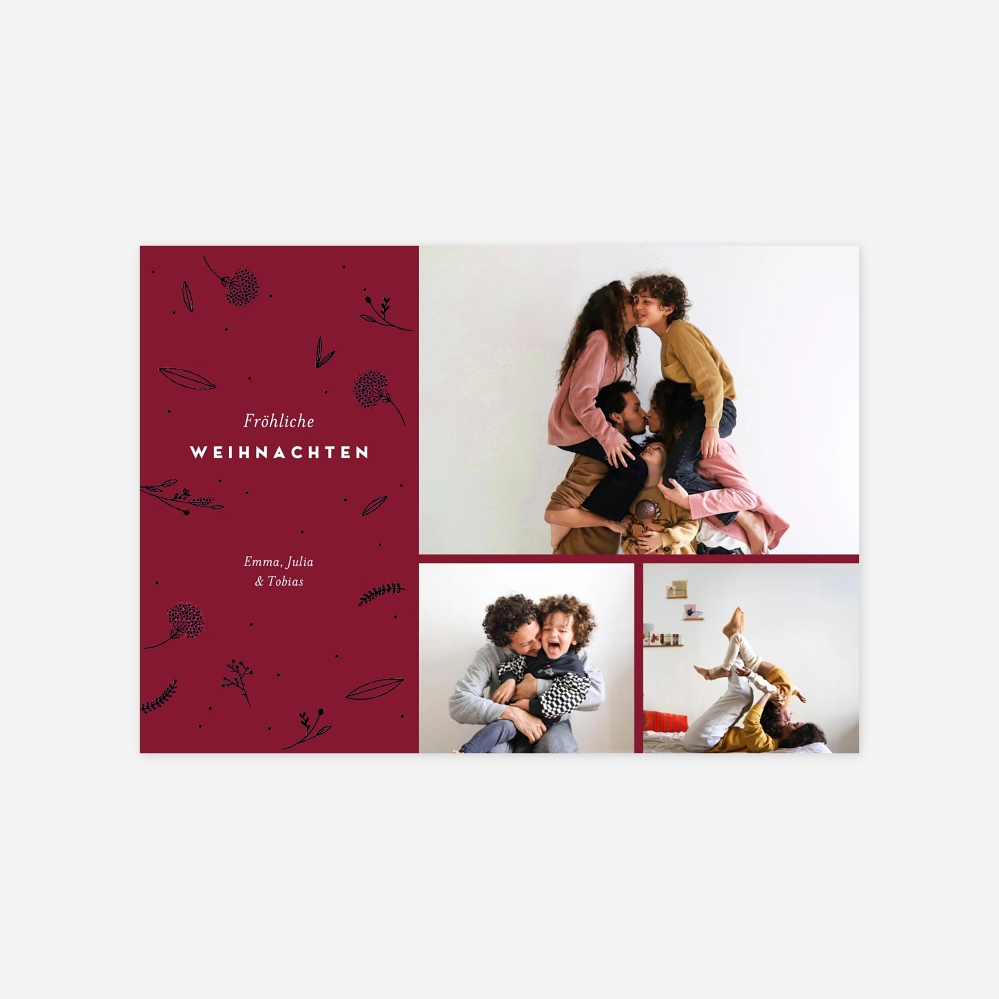 Weihnachtskarte Blattwerk Fotos