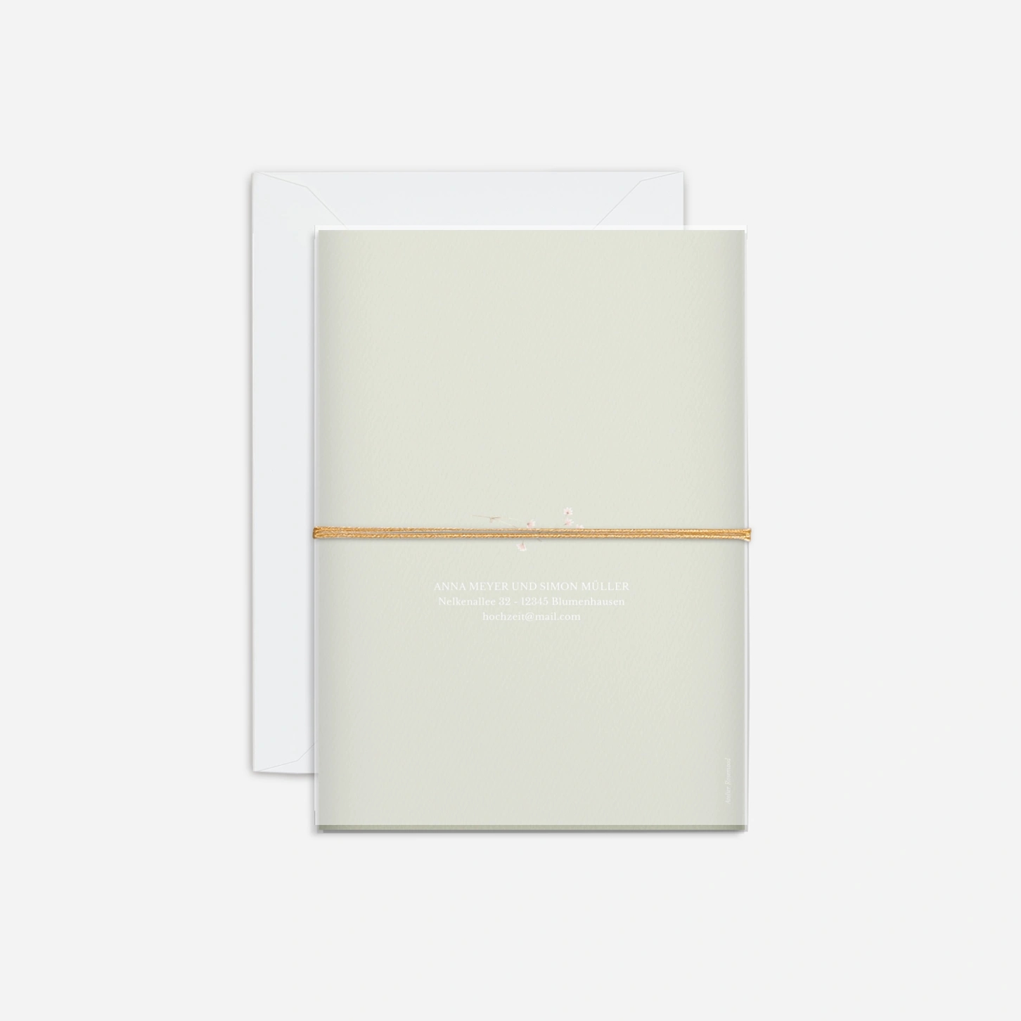 Hochzeitseinladung Blütenmonogramm