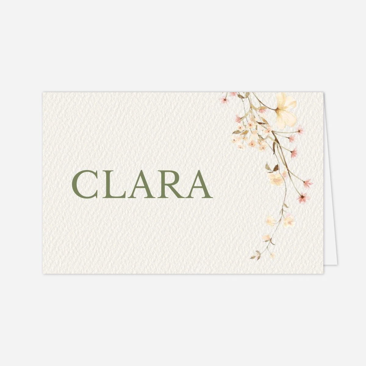 Platzkarte Hochzeit Blütenmonogramm