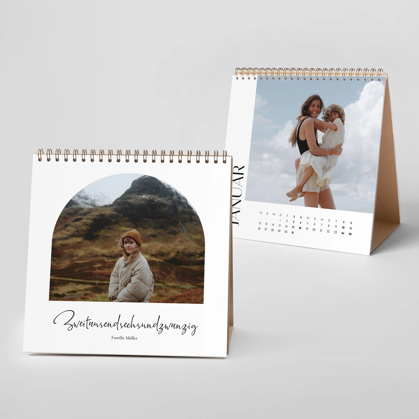 Tischkalender Bogenform