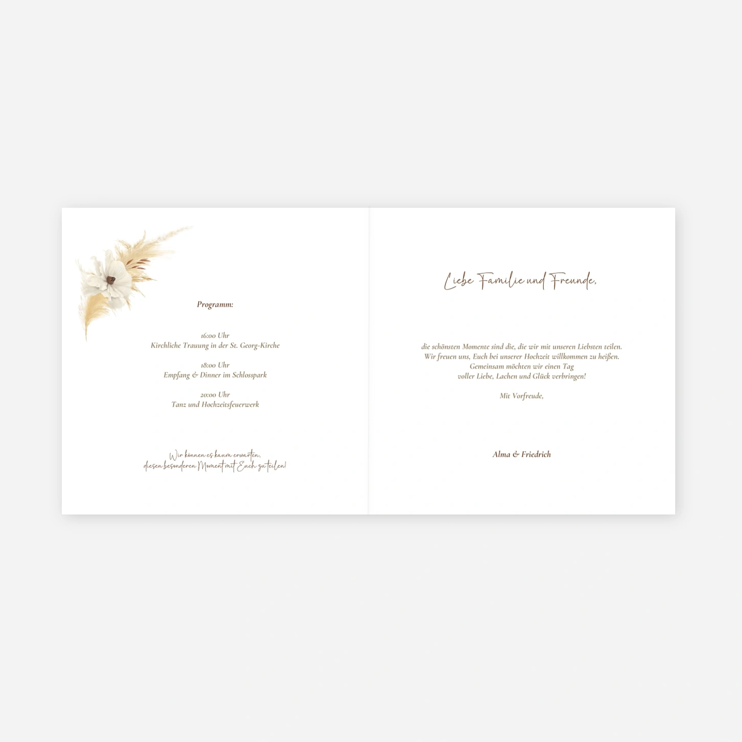 Hochzeitseinladung Boho-Romantik