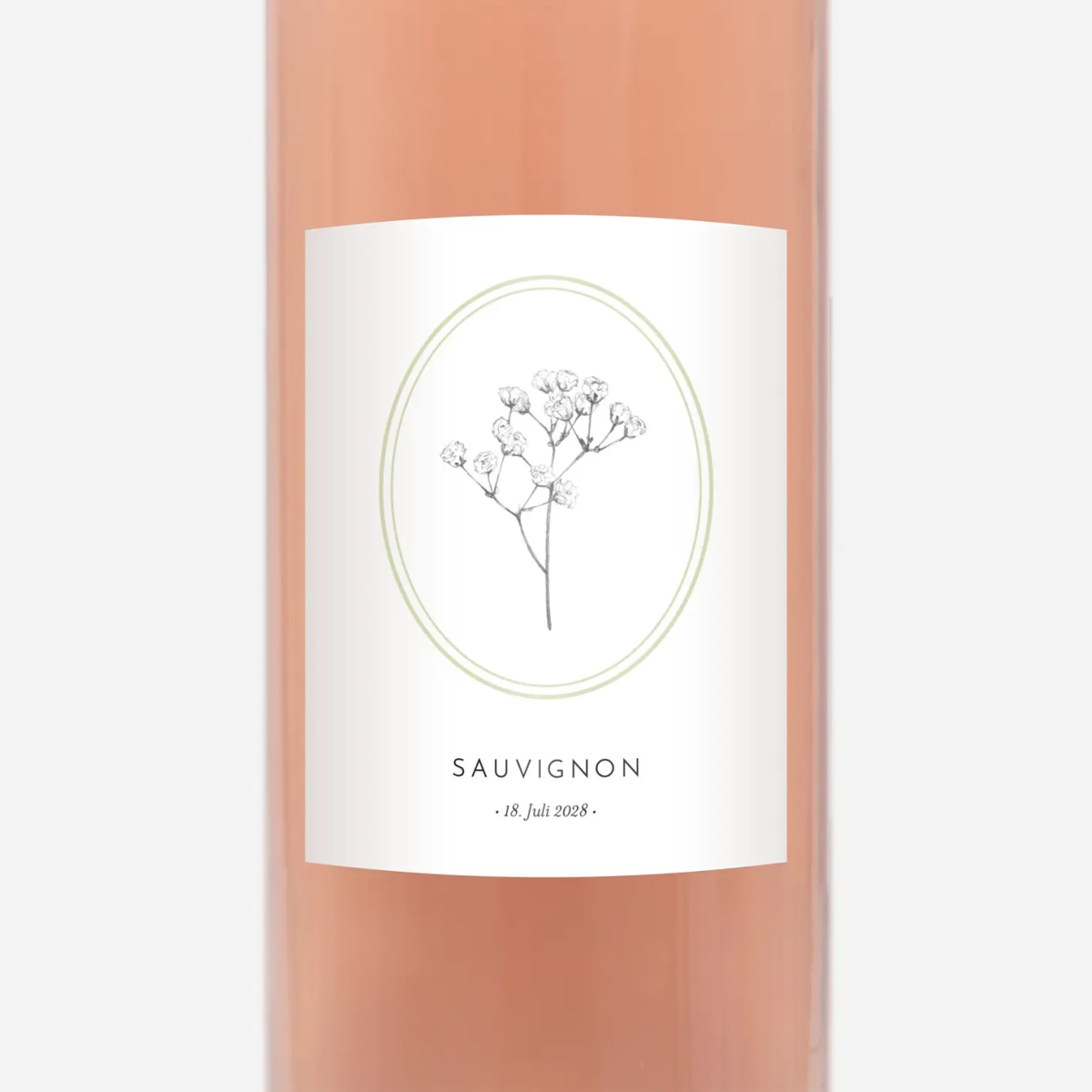 Flaschenetikett Hochzeit Botanik