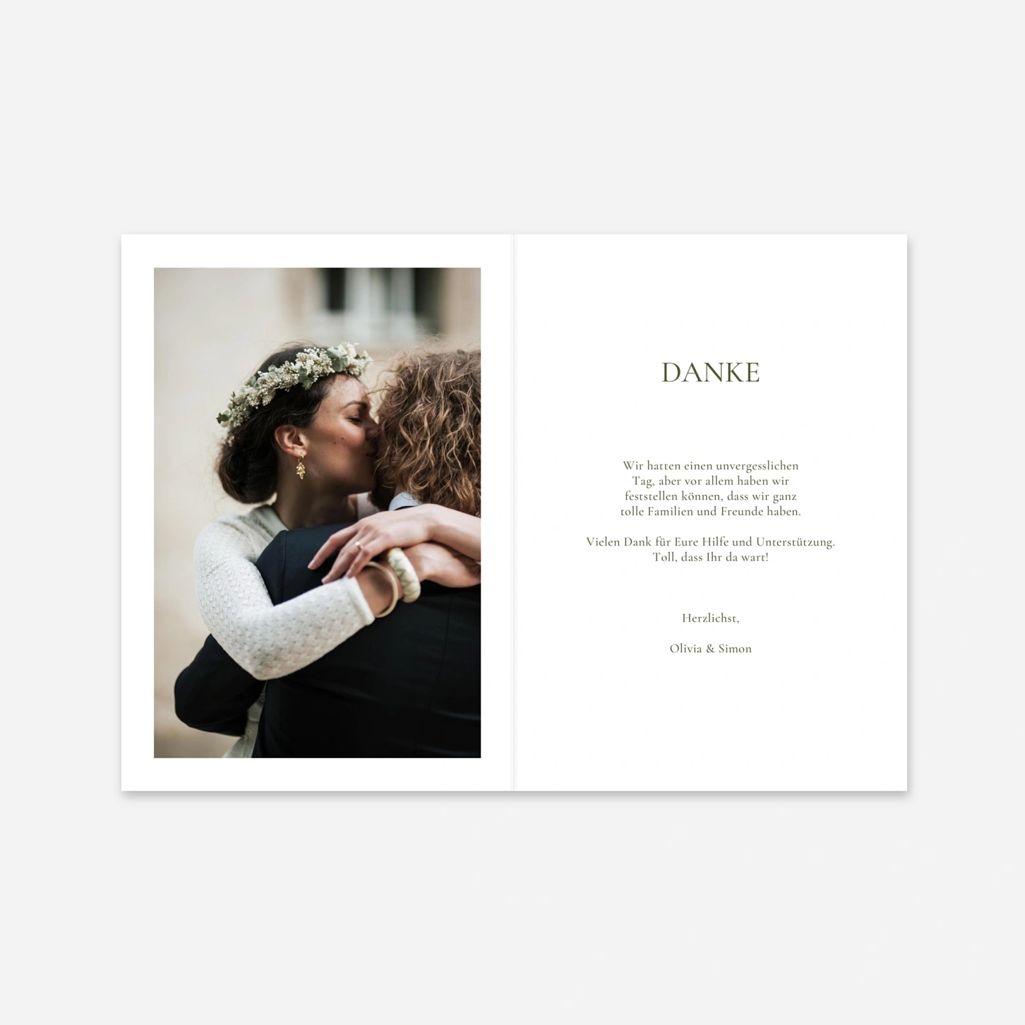 Dankeskarte Hochzeit Botanic