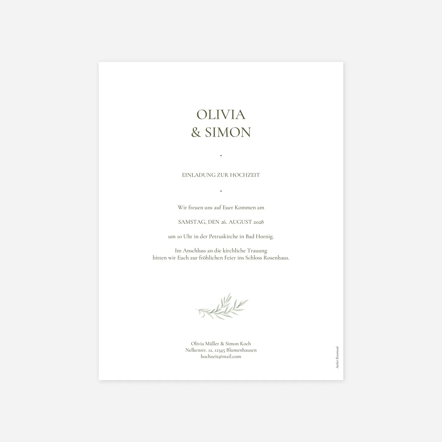 Hochzeitseinladung Botanic