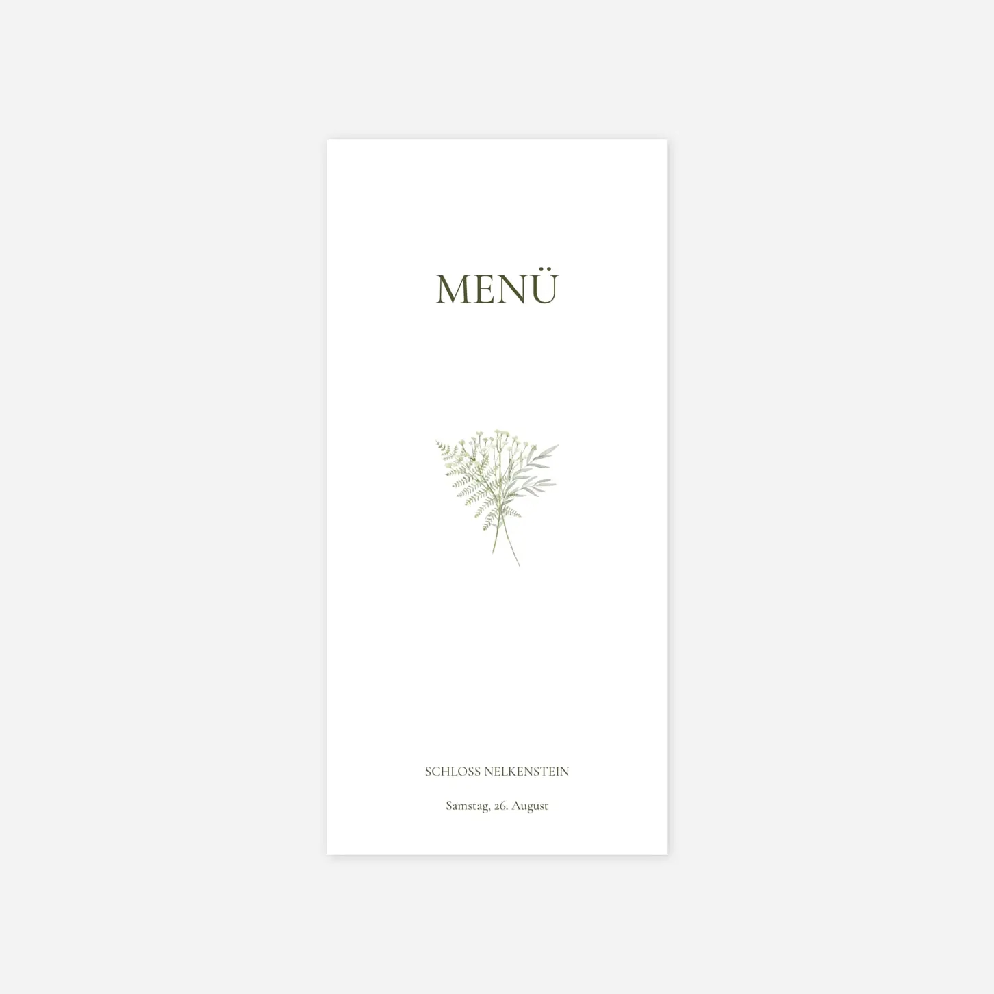 Menükarte Hochzeit Botanic