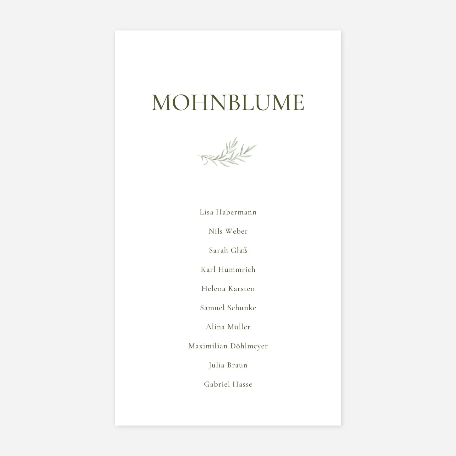 Gruppentischkarte Botanic