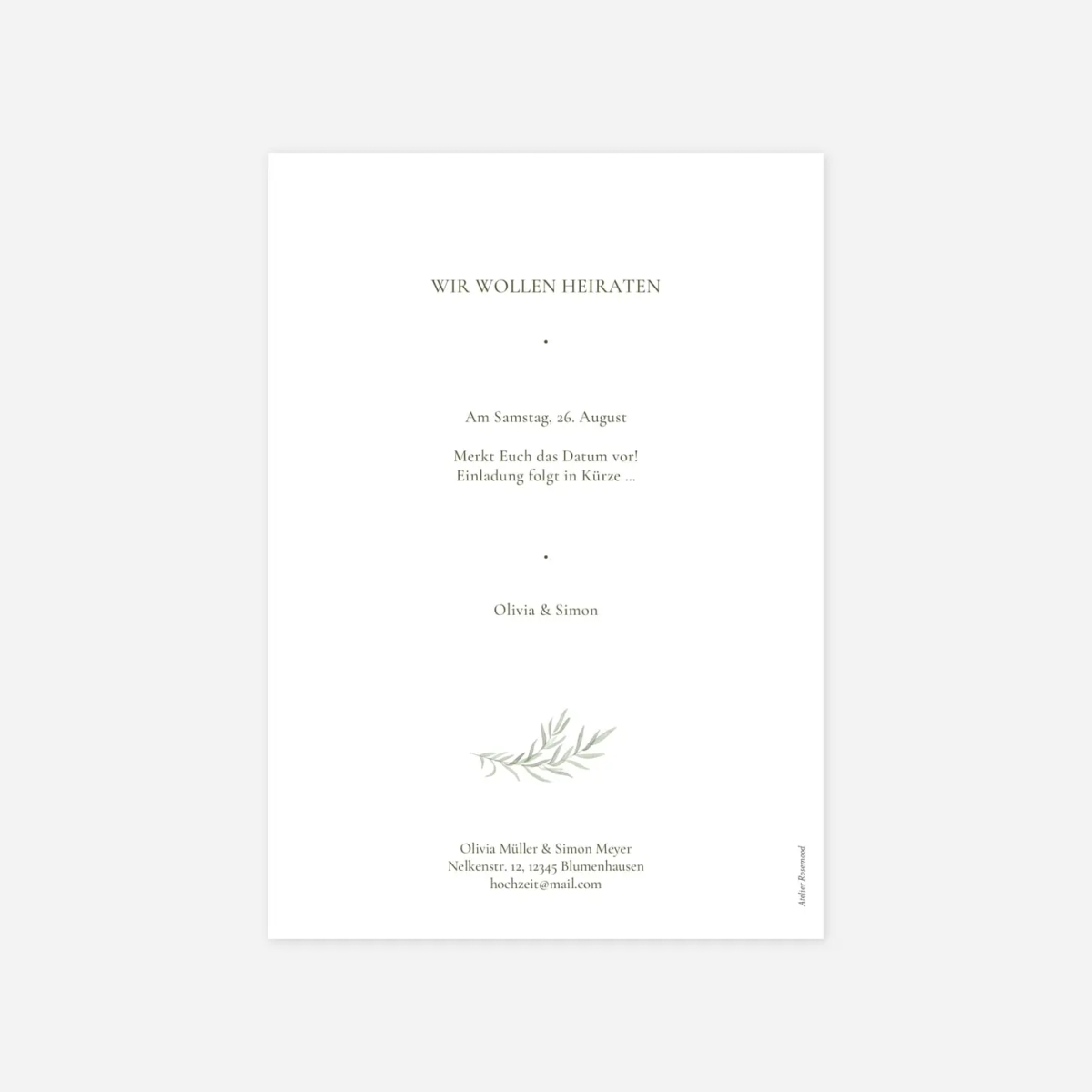 Save-the-Date Karte Botanic