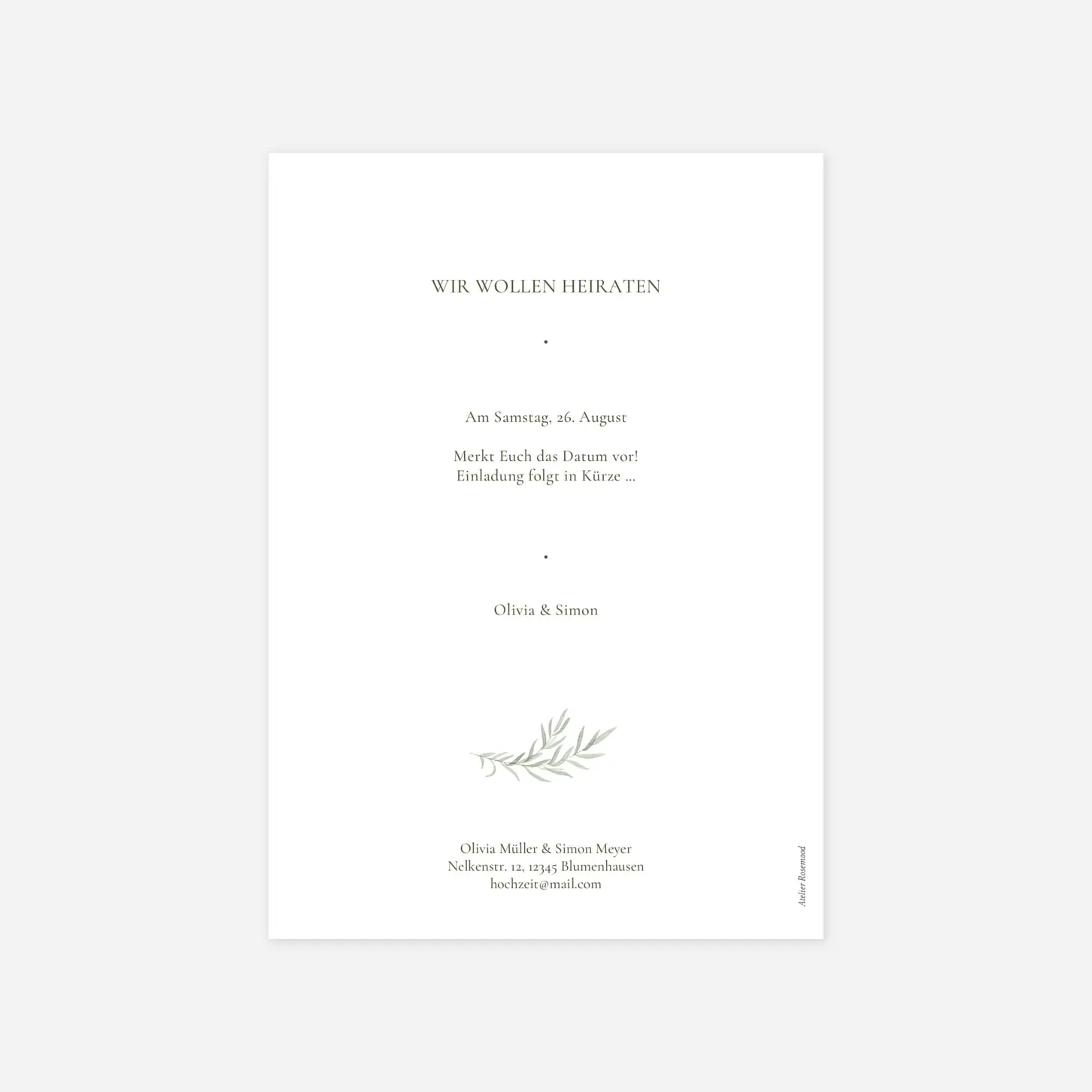 Save-the-Date Karte Botanic