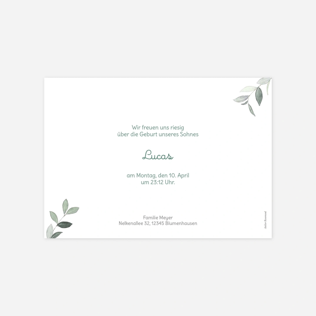 Geburtskarte Blätterzwerg