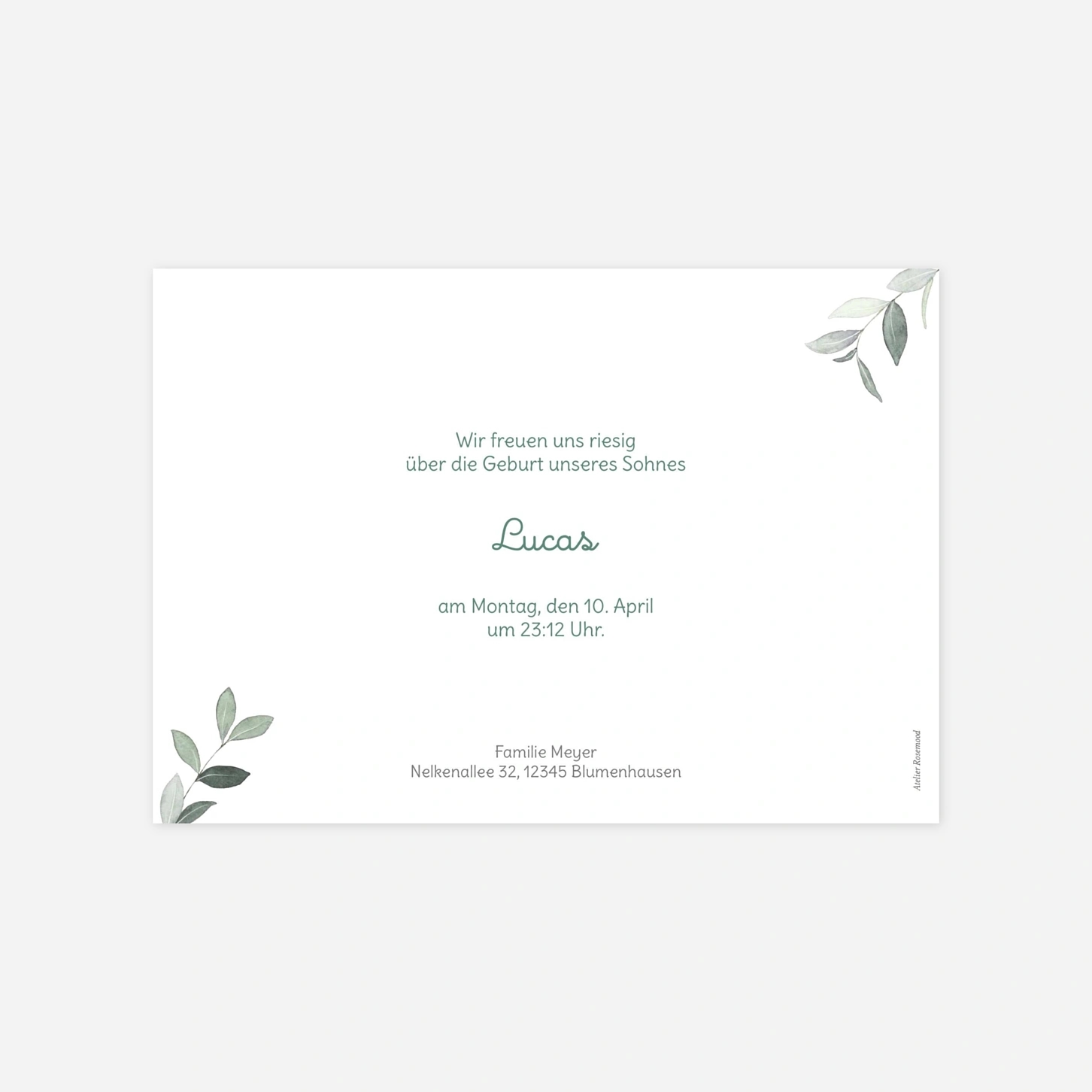 Geburtskarte Blätterzwerg