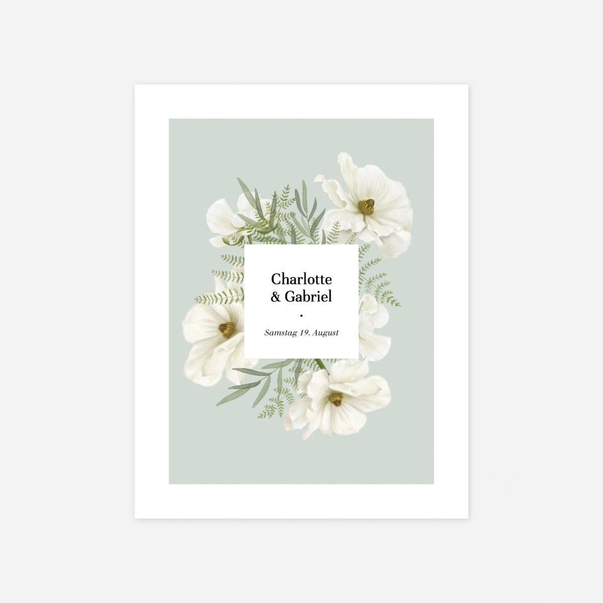 Hochzeitseinladung Blumig