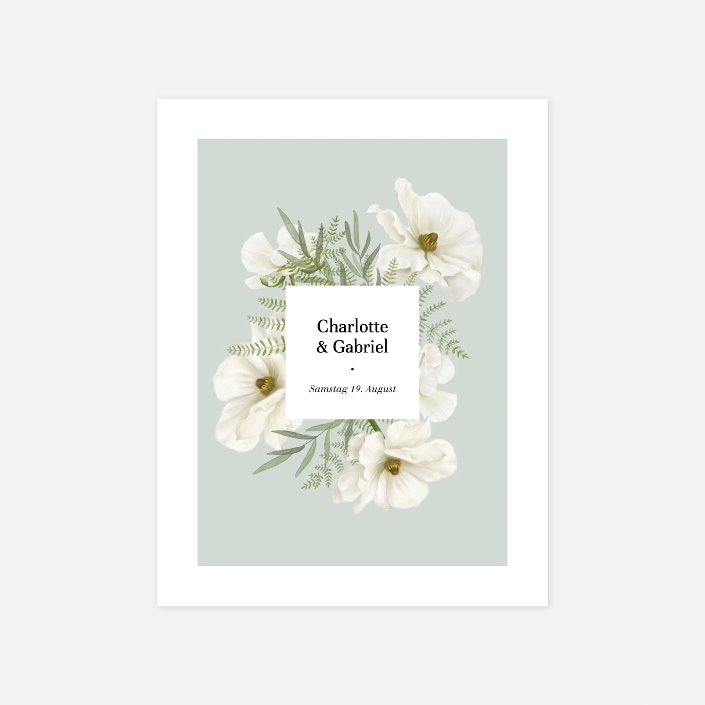 Hochzeitseinladung Blumig