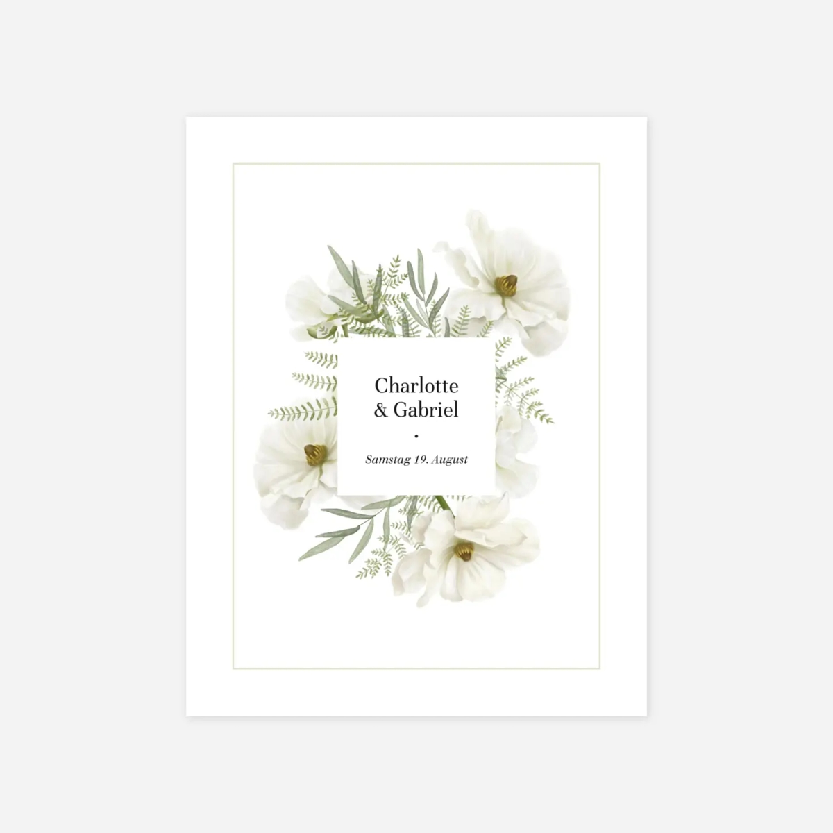 Hochzeitseinladung Blumig