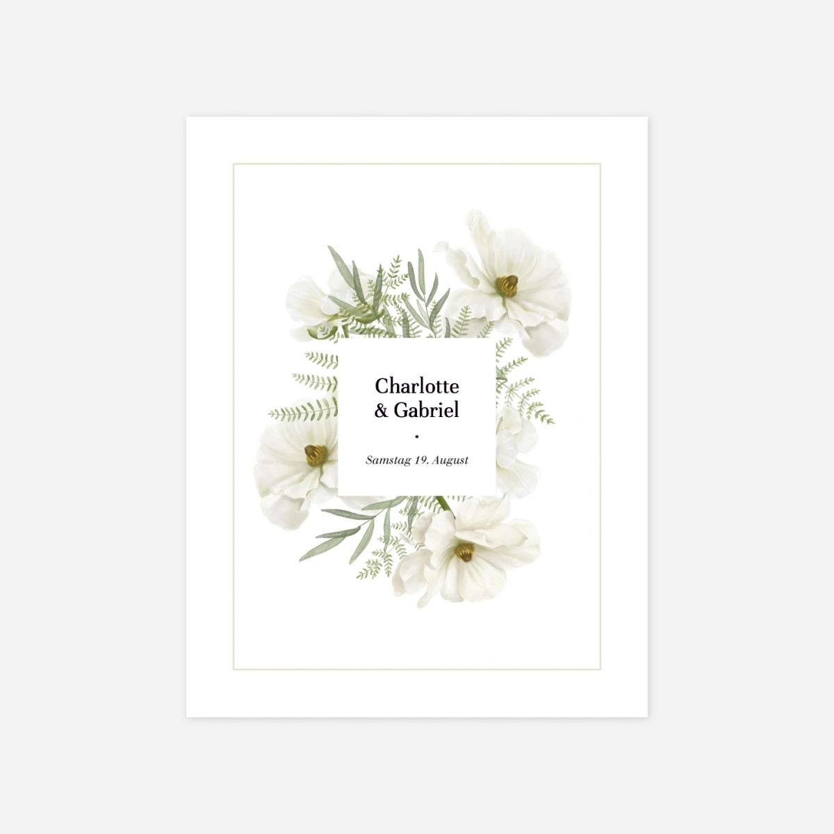 Hochzeitseinladung Blumig