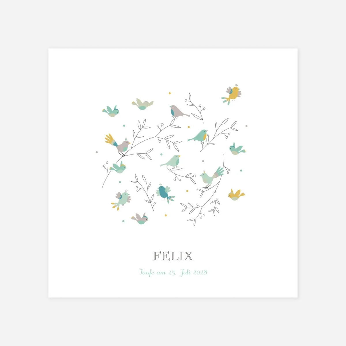 Taufeinladung Bunte Vögel