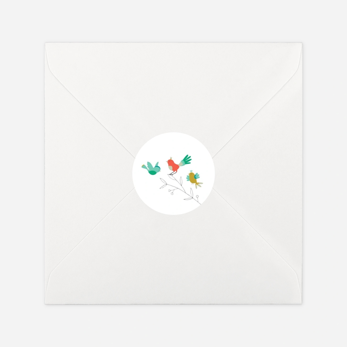 Aufkleber Taufe Bunte Vögel