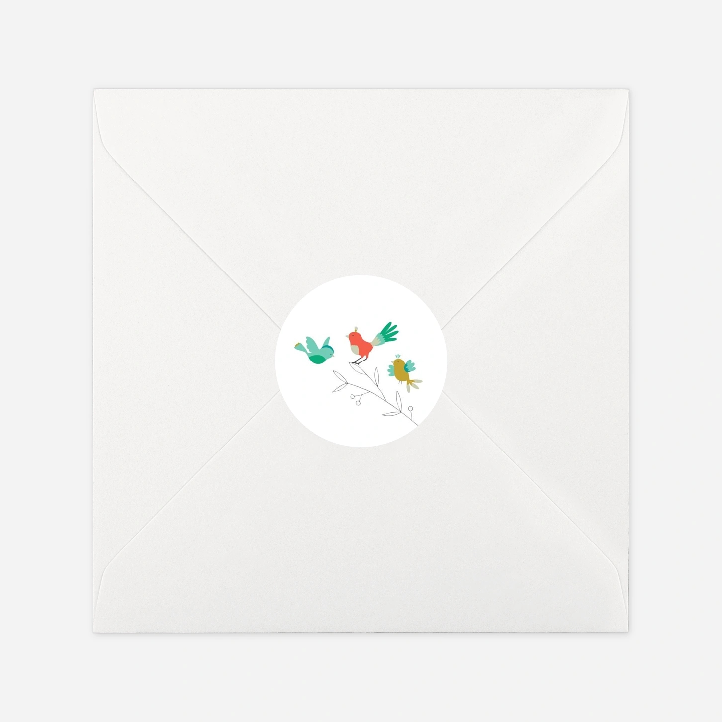 Aufkleber Taufe Bunte Vögel