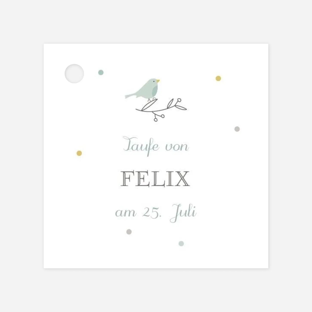 Anhänger Taufe Bunte Vögel