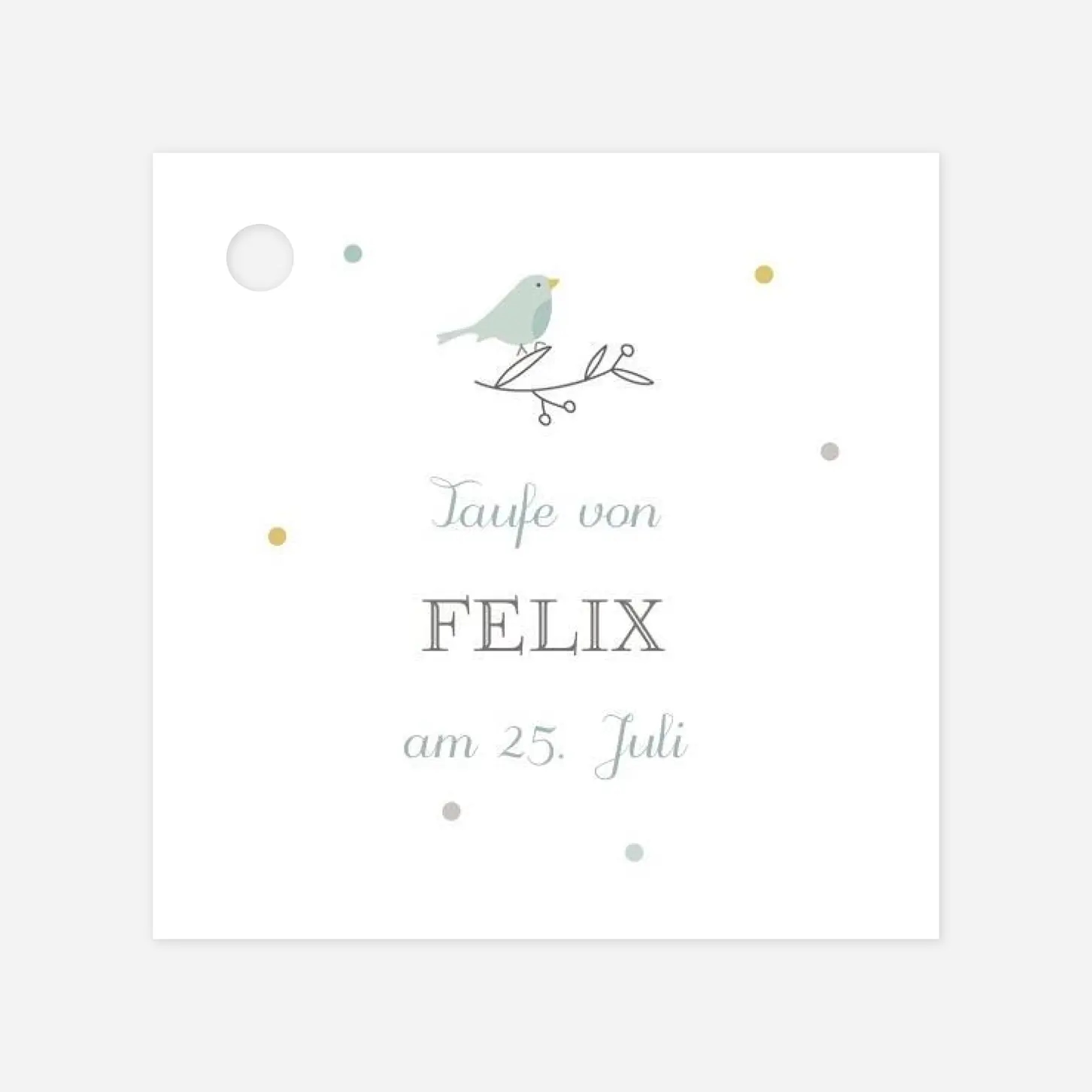 Anhänger Taufe Bunte Vögel