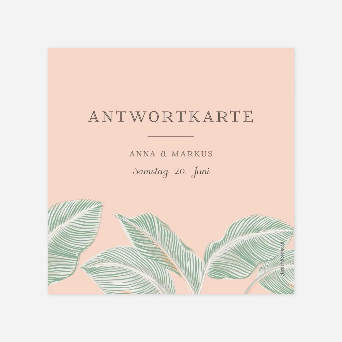 Antwortkarte Hochzeit Calathea