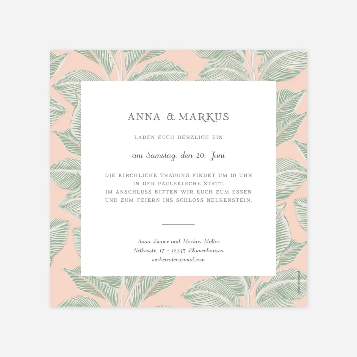 Hochzeitseinladung Calathea