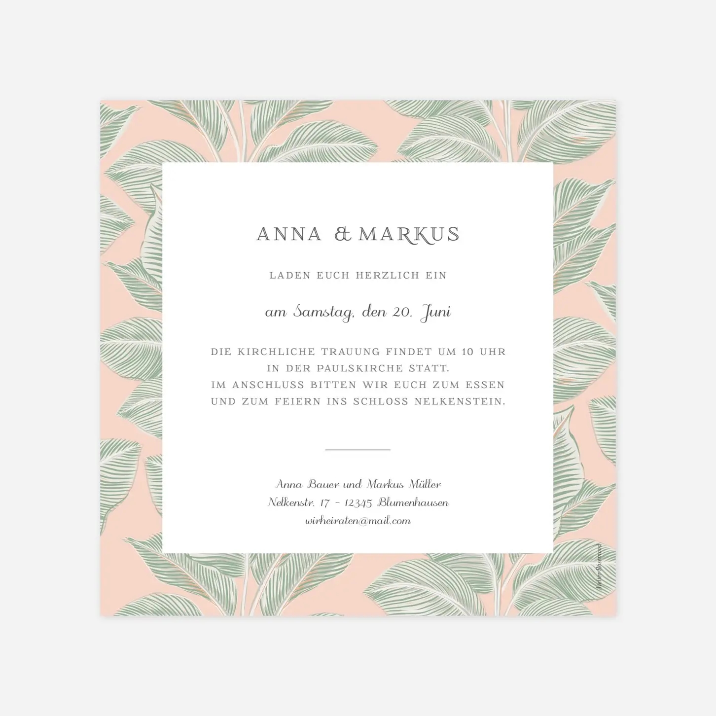 Hochzeitseinladung Calathea