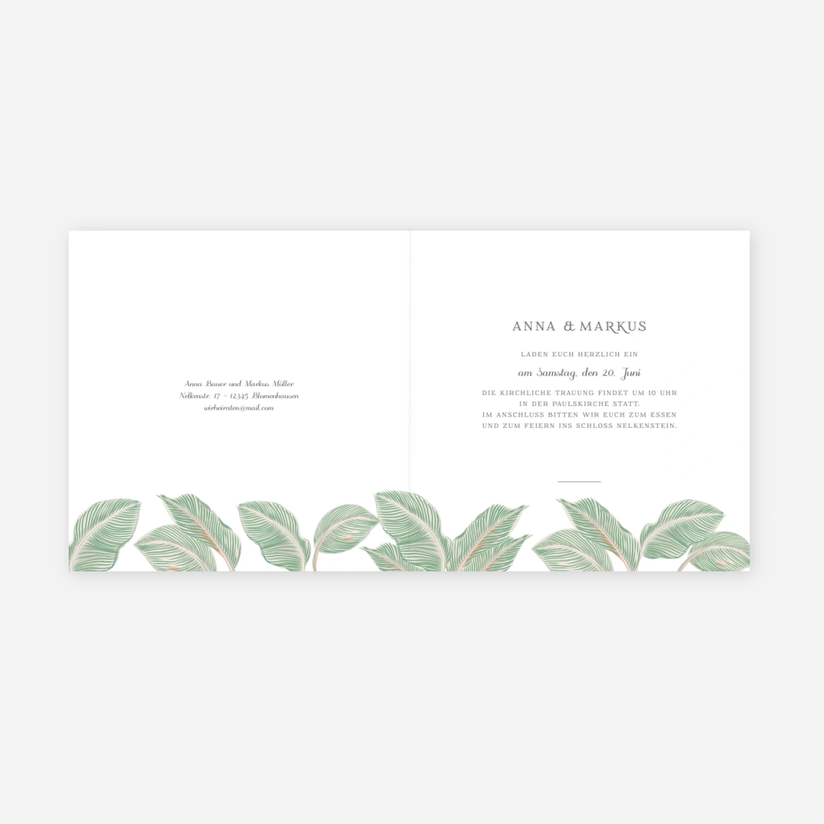 Hochzeitseinladung Calathea