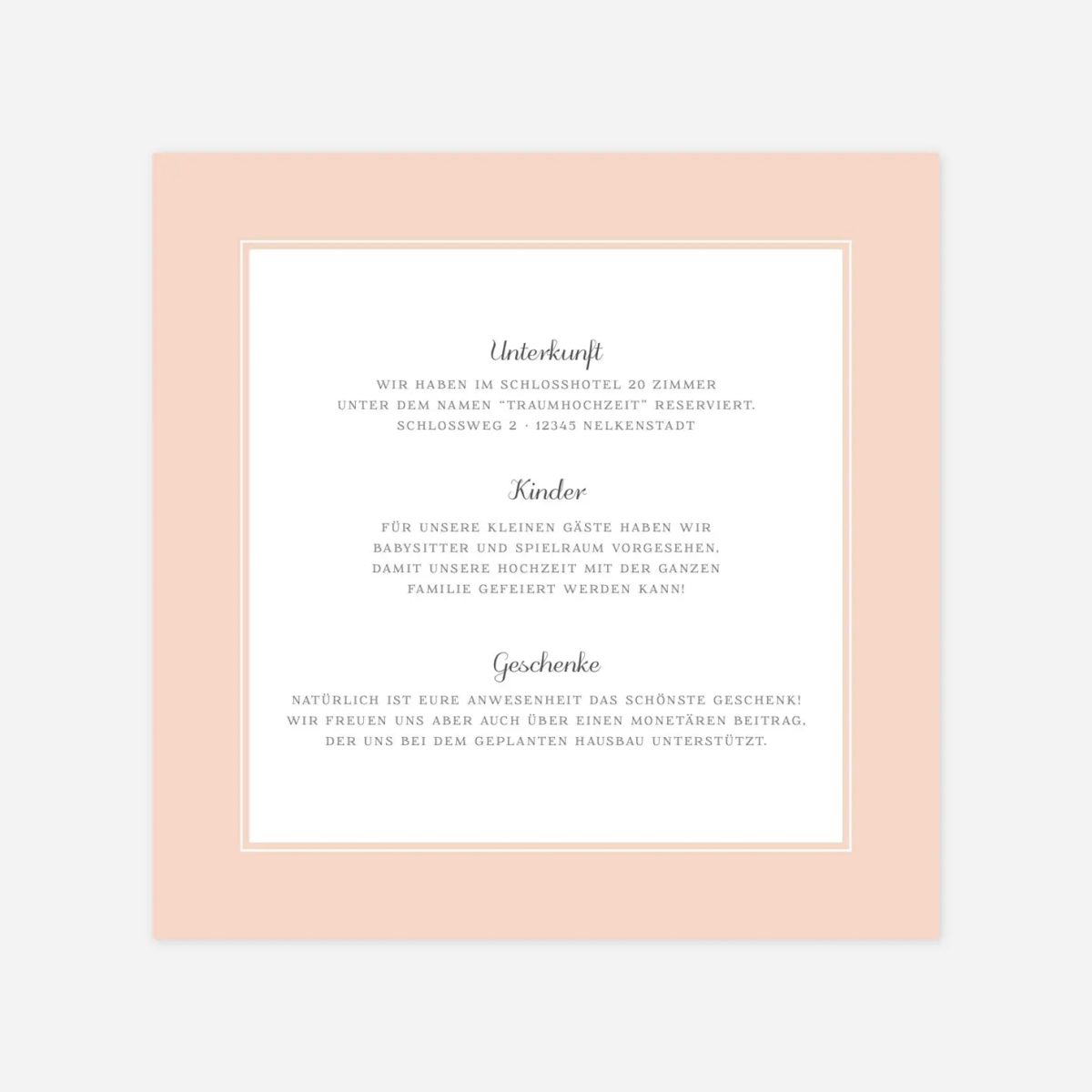 Hochzeit Mini-Einladungskarte Calathea