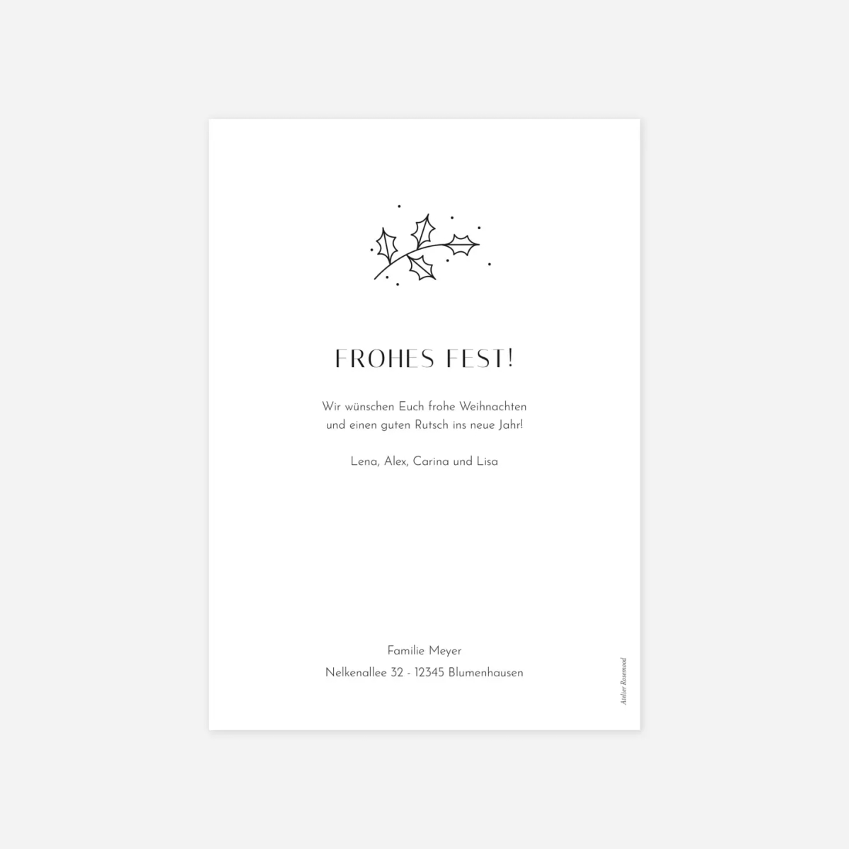 Weihnachtskarte Christdorn