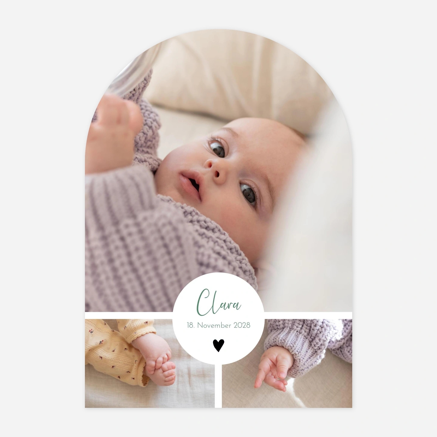 Geburtskarte Goldenes Herz