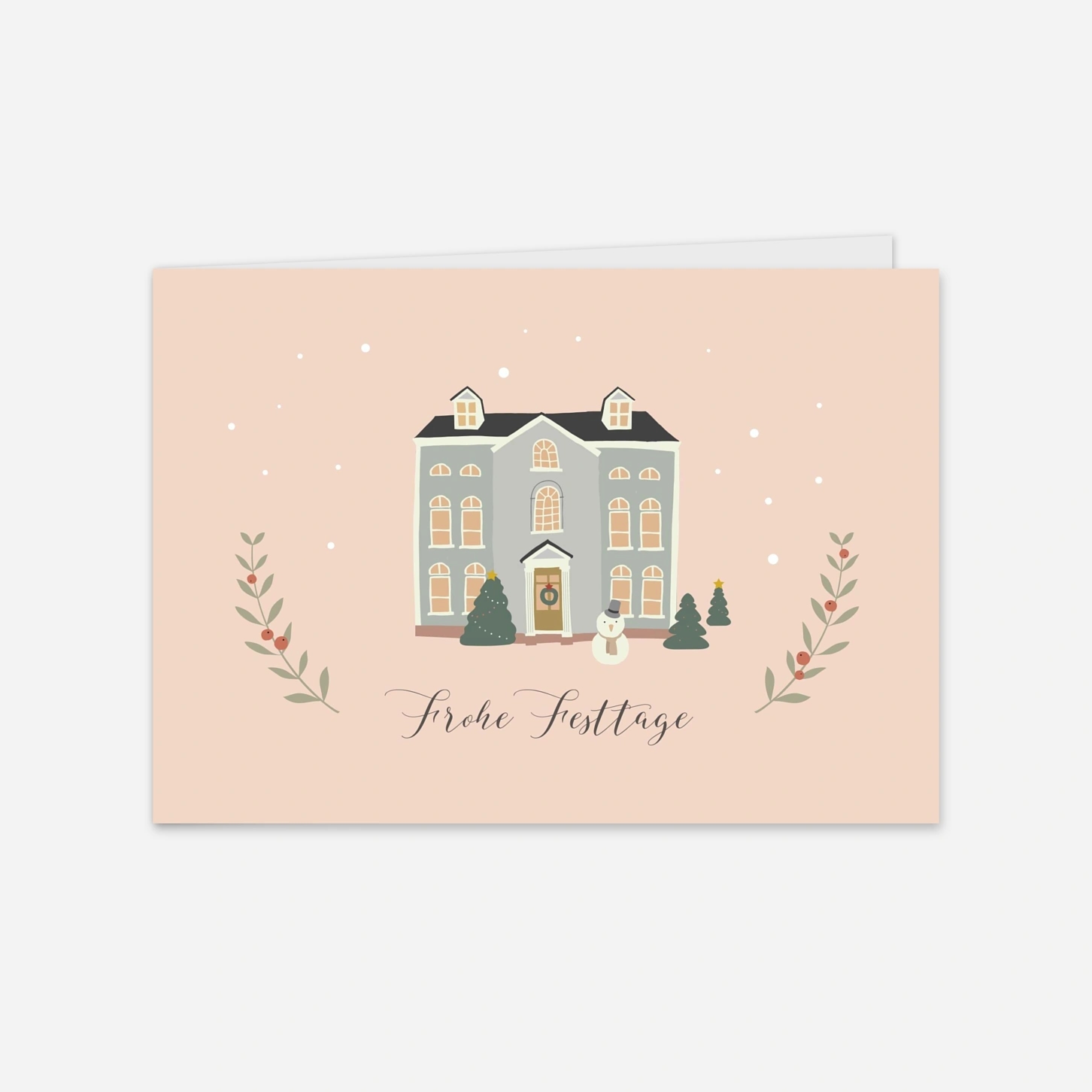 Geschäftliche Weihnachtskarte Cottages