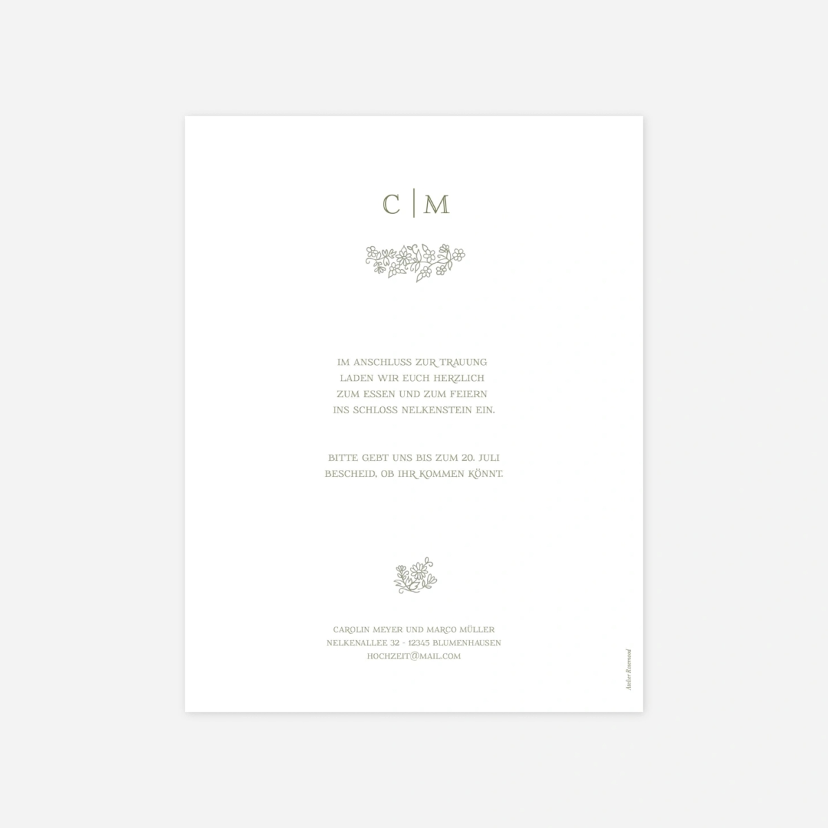 Hochzeitseinladung Crest