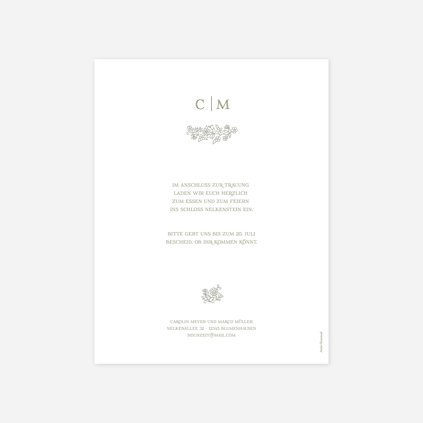 Hochzeitseinladung Crest